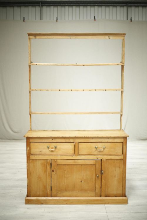 19th Century Country Pine Dresser with Plate Rack