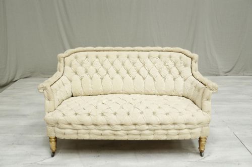 fig 1. 19th century Buttoned Piecrust French sofa