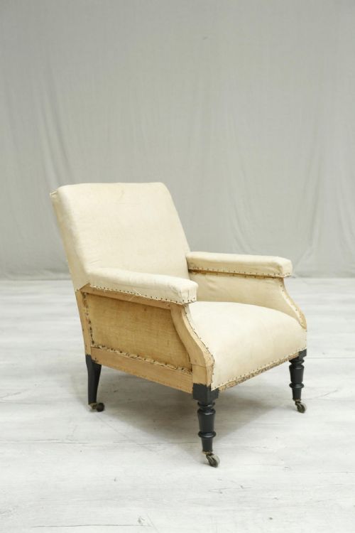 19th Century French Square Backed Armchair