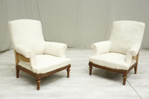 fig 1. Pair of French armchairs with carved frame