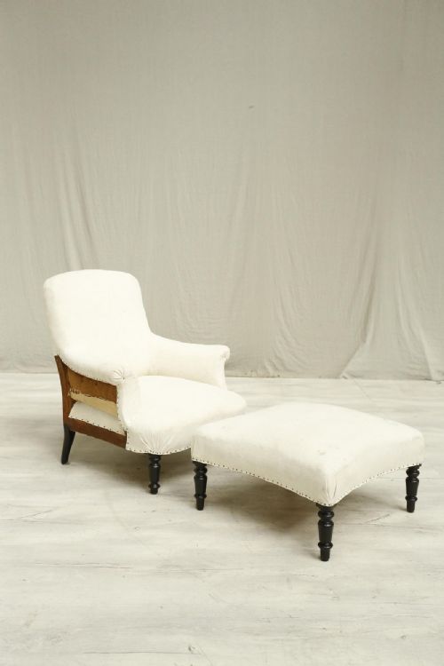 Napoleon Square Backed Armchair with Footstool