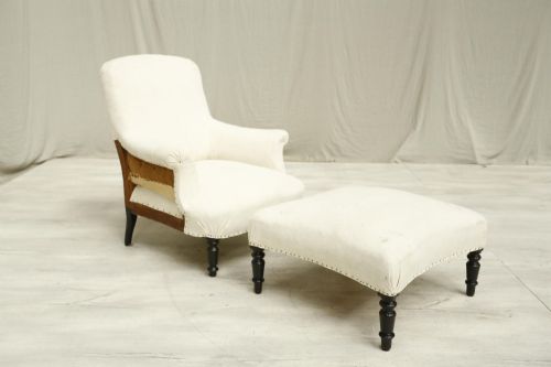 fig 1. Napoleon square backed armchair with footstool