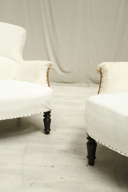fig 1. Pair of Napoleon III Curved back armchairs