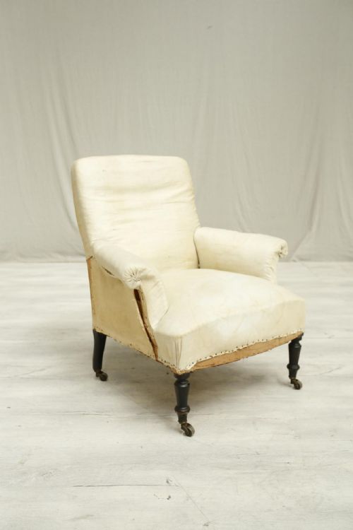 Single Napoleon III Square Backed Armchair- Soft