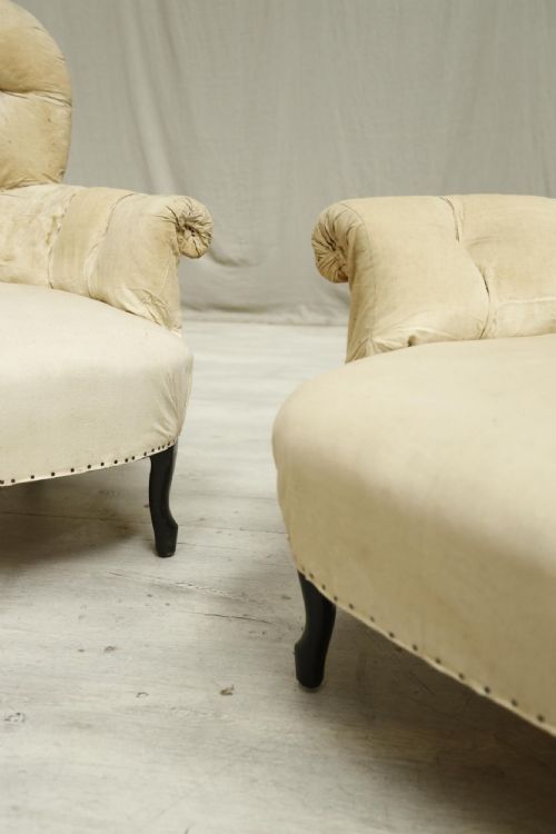 fig 1. Pair of Napoleon III balloon backed armchairs