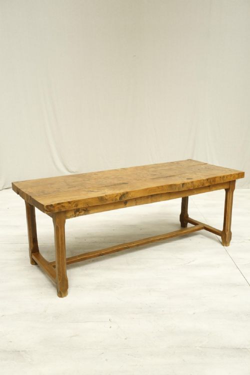 C.1900 Thick Naturalistic Elm Topped Dining Table
