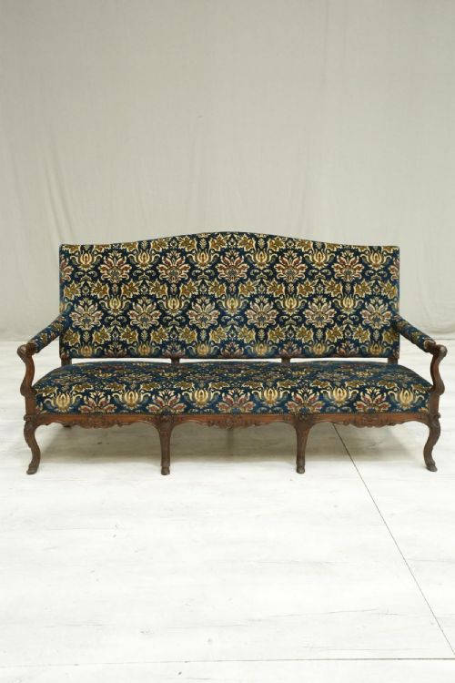 19th Century French Settee with Carved Frame