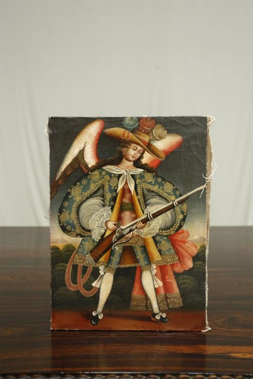 19th Century Painting of a Spanish Colonial Angel