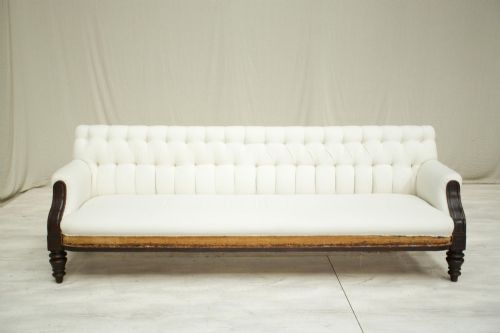 fig 1. 2.6m Victorian buttoned back sofa with mahogany frame