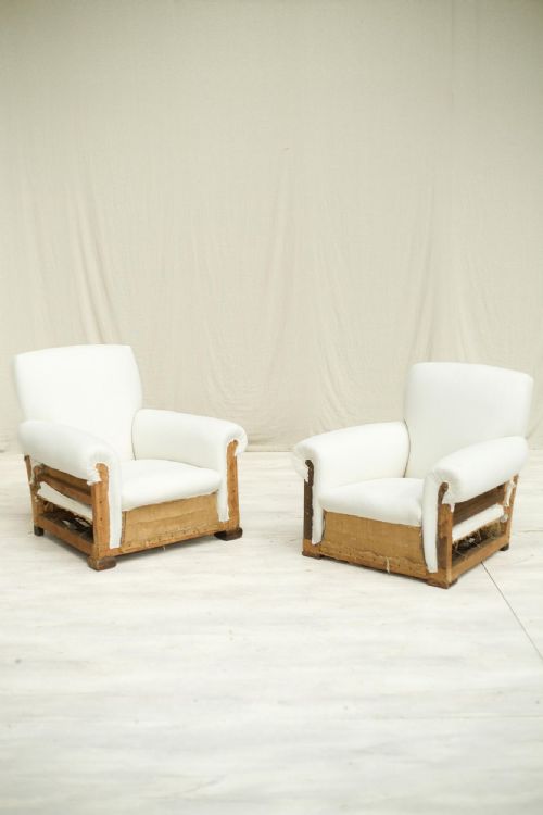Pair of 20th Century His and Hers Club Chairs