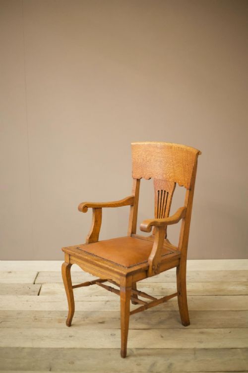 Arts and Crafts Oak Desk Chair