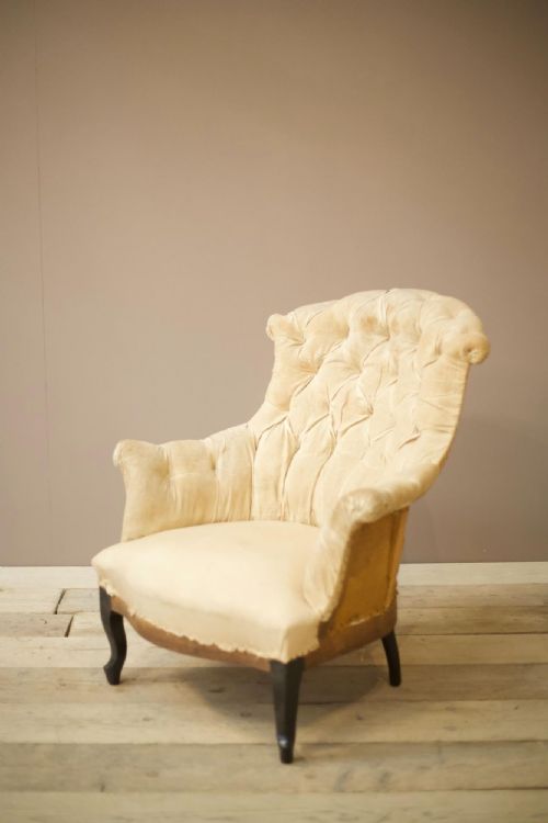 Napoleon III Buttoned Fishtail Armchair - Large