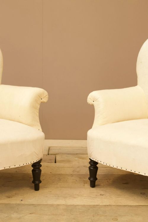 fig 1. Pair of Napoleon III spoon back armchairs