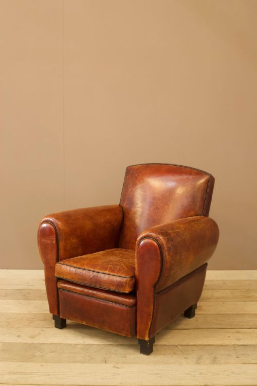 Single 20th Century Leather Club Chair