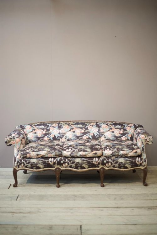 C.1900 English Country House Sofa with Cabriole Legs
