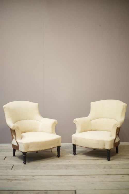 Pair of Napoleon III Shield Back Armchairs