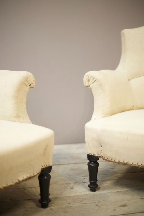 fig 1. Pair of Napoleon III shield back armchairs