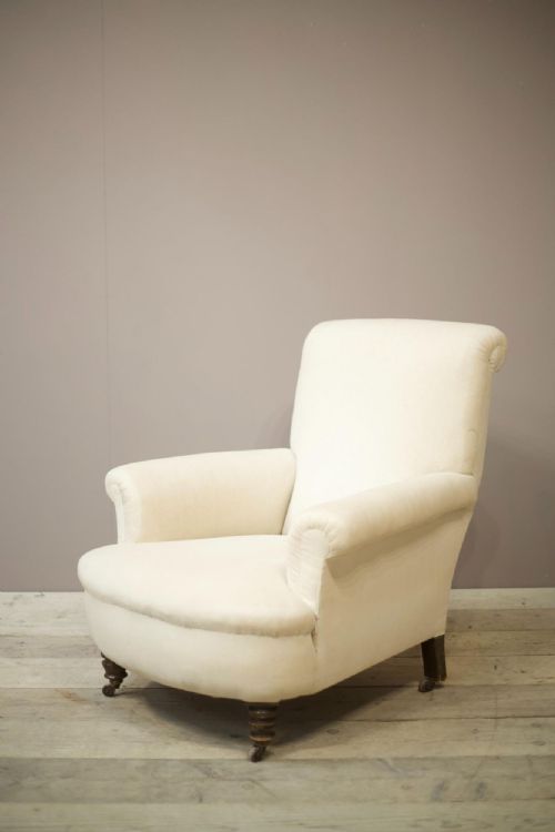 Victorian English Scroll Back Armchair
