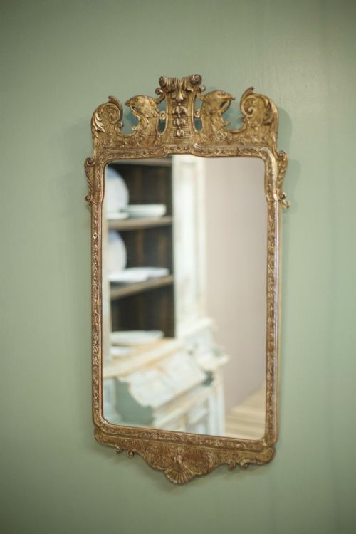 19th Century George II Style Silver Gilt Mirror