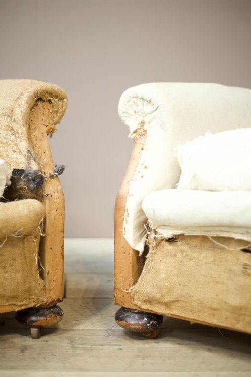 fig 1. Pair of c.1900 English deep seated armchairs