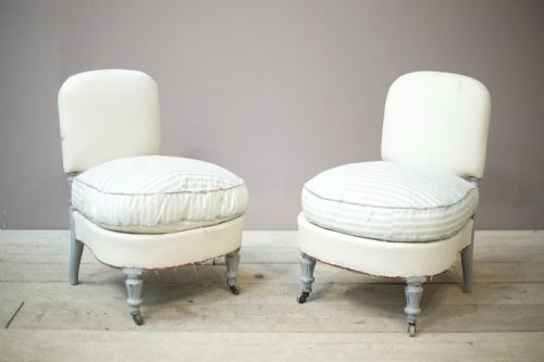 fig 1. Pair of 20th century French chairs - painted legs