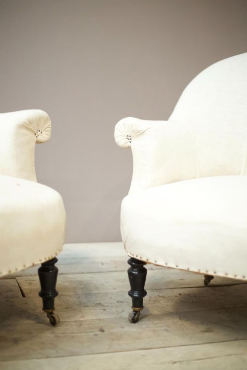 fig 1. Pair of Napoleon III curved back armchairs