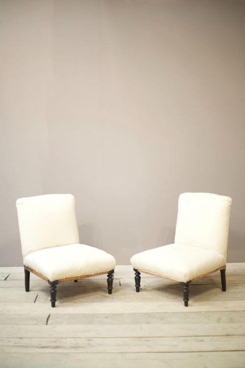 Pair of Napoleon III Cushion Backed Side Chairs