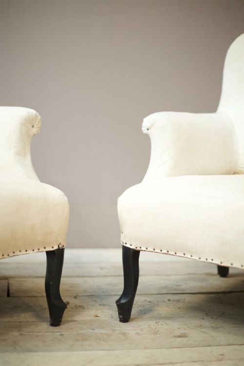 fig 1. Pair of Unusual Napoleon III Shield back armchairs