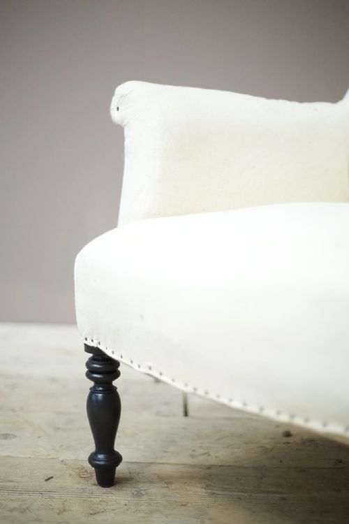 fig 1. Napoleon III Square back armchair with tall turned legs