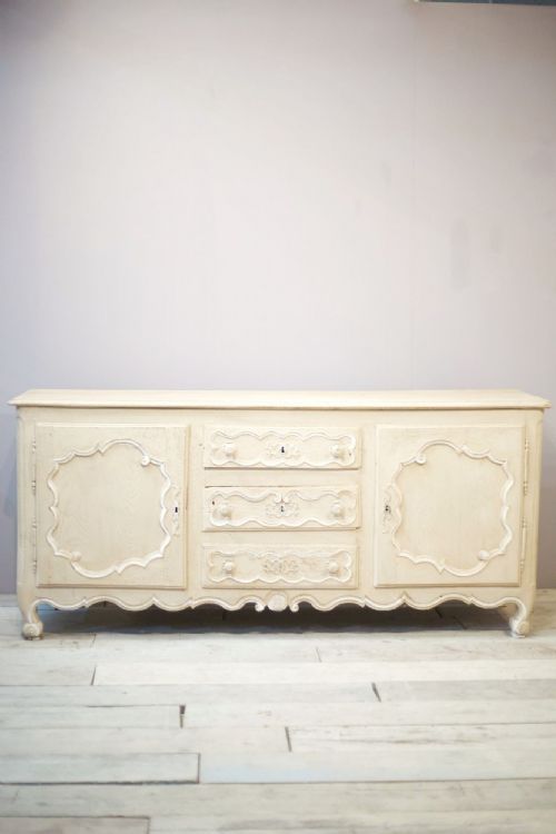 18th Century Oak Sideboard in Rustic White Paint