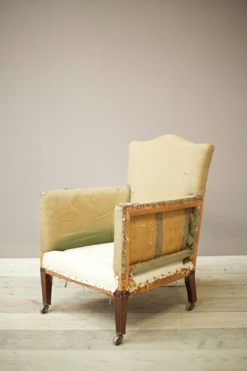 Early 20th Century Elegant Square Sided Armchair
