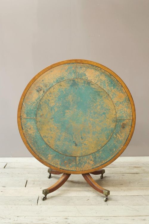 Late Victorian Leather Topped Centre Table