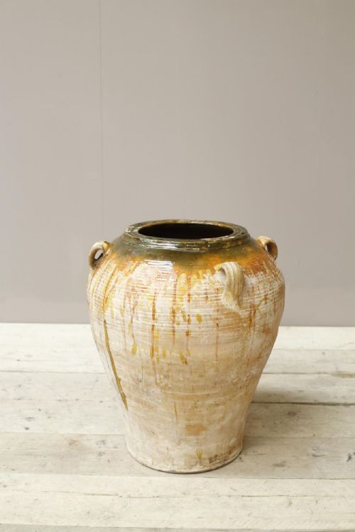 19th Century Green Glazed Spanish Olive Pot - Large