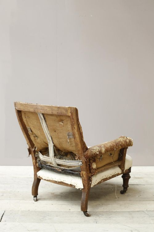 fig 1. Victorian English Country House Armchair with Buttoned Back