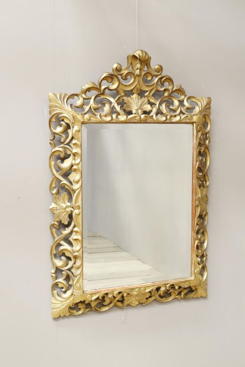 19th Century Large Gilt Florentine Wall Mirror