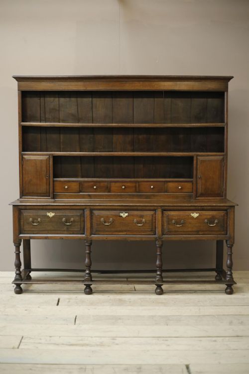 18th Century English Oak Dresser on Tall Legs