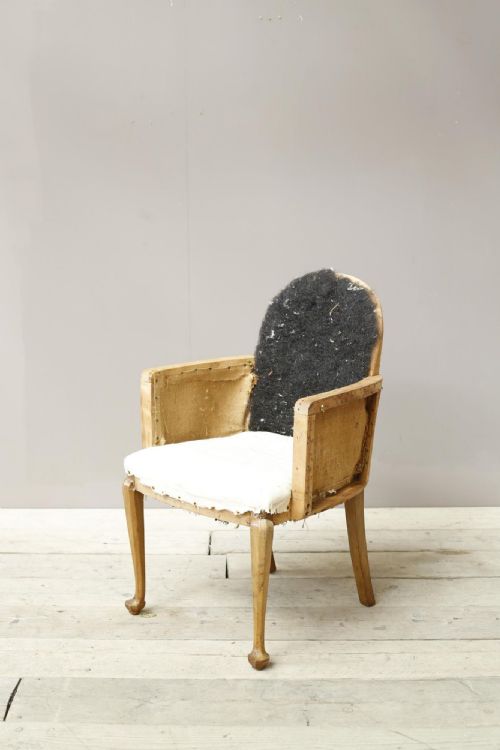 Art Deco Period Desk Chair with Walnut Legs