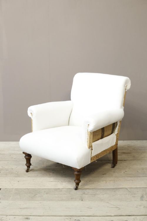 Victorian English Scroll Back Armchair