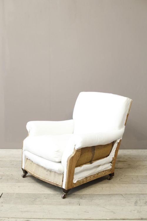 Edwardian Country House Armchair with Squat Tapered Legs