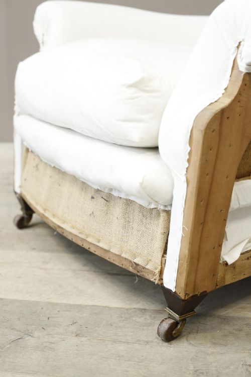 fig 1. Edwardian country house armchair with squat tapered legs