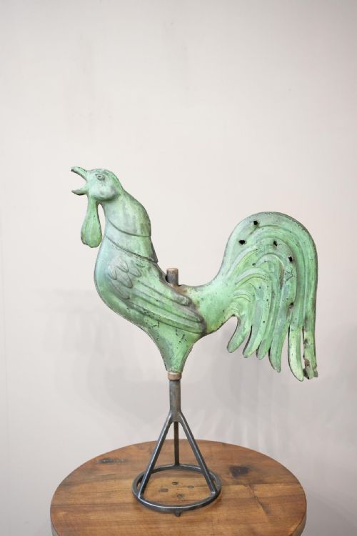 19th Century Copper Weathervane of a Cockerel