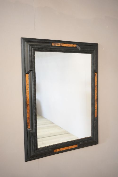 fig 1. Large Italian Ebonised and faux tortoiseshell mirror No1