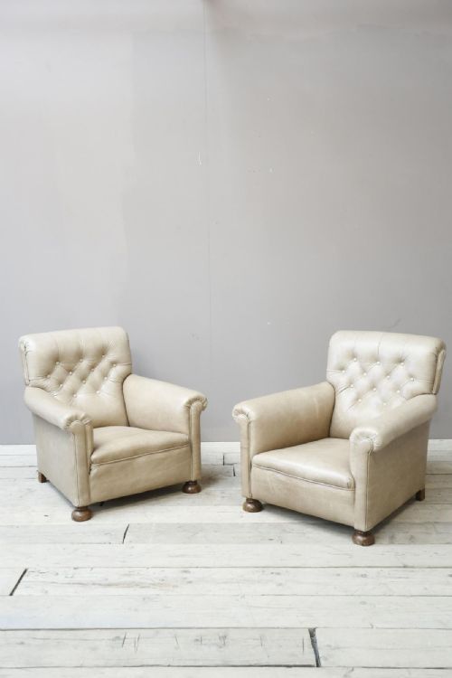 Pair of 1920'S English Deep Seated Armchairs