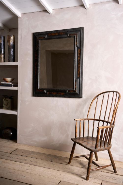 fig 1. Large Italian Ebonised and faux tortoiseshell mirror - No2