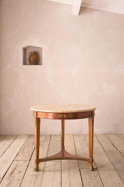 19th Century French Empire Marble Gueridon Table