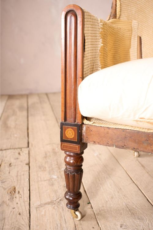 fig 1. William IV mahogany and ebony inlaid barrel back armchair