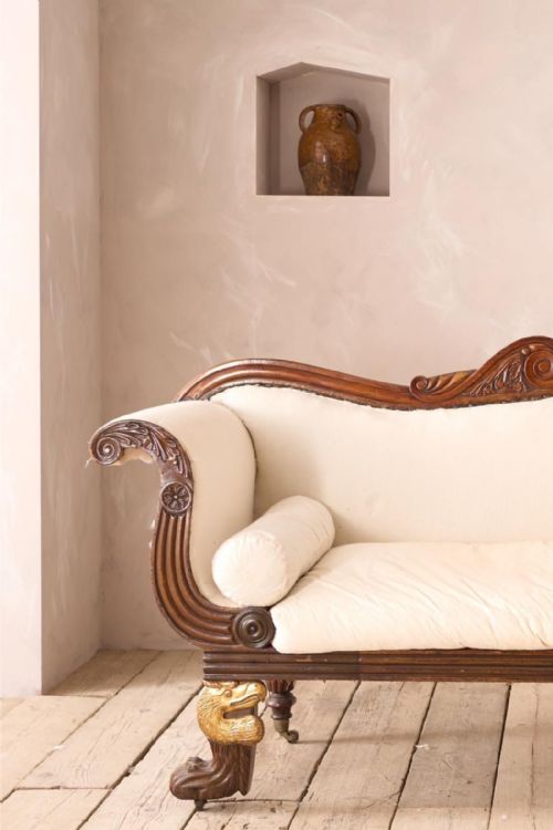 fig 1. Antique Regency Mahogany framed sofa with Dodo head detail
