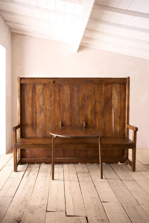 18th Century Country Settle with Fold Down Table