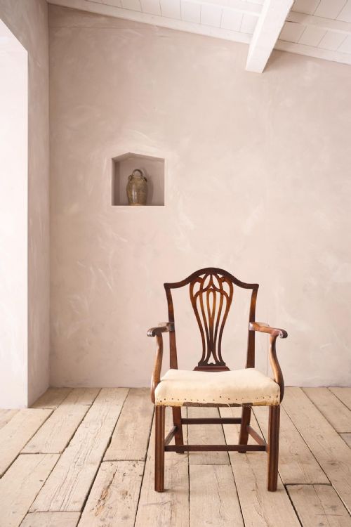 Georgian Period Mahogany Open Armchair with Fretwork Back