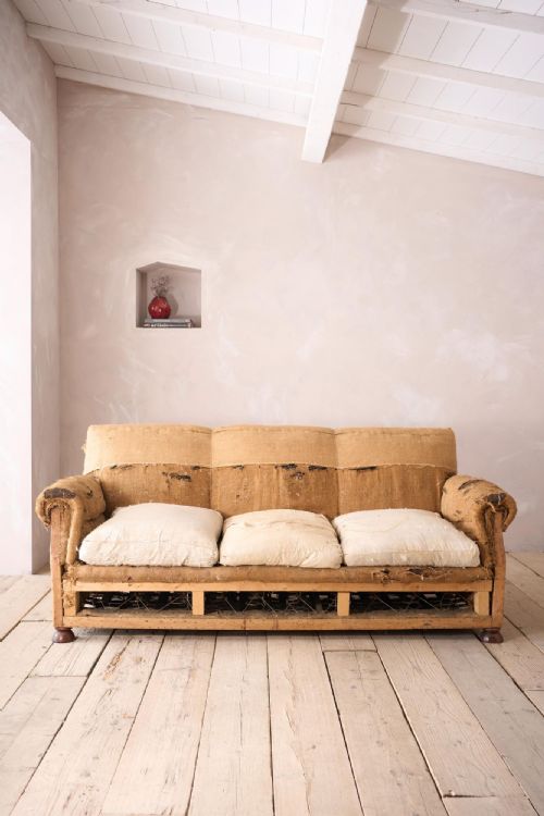 Early 20th Century Square Back Country House Sofa
